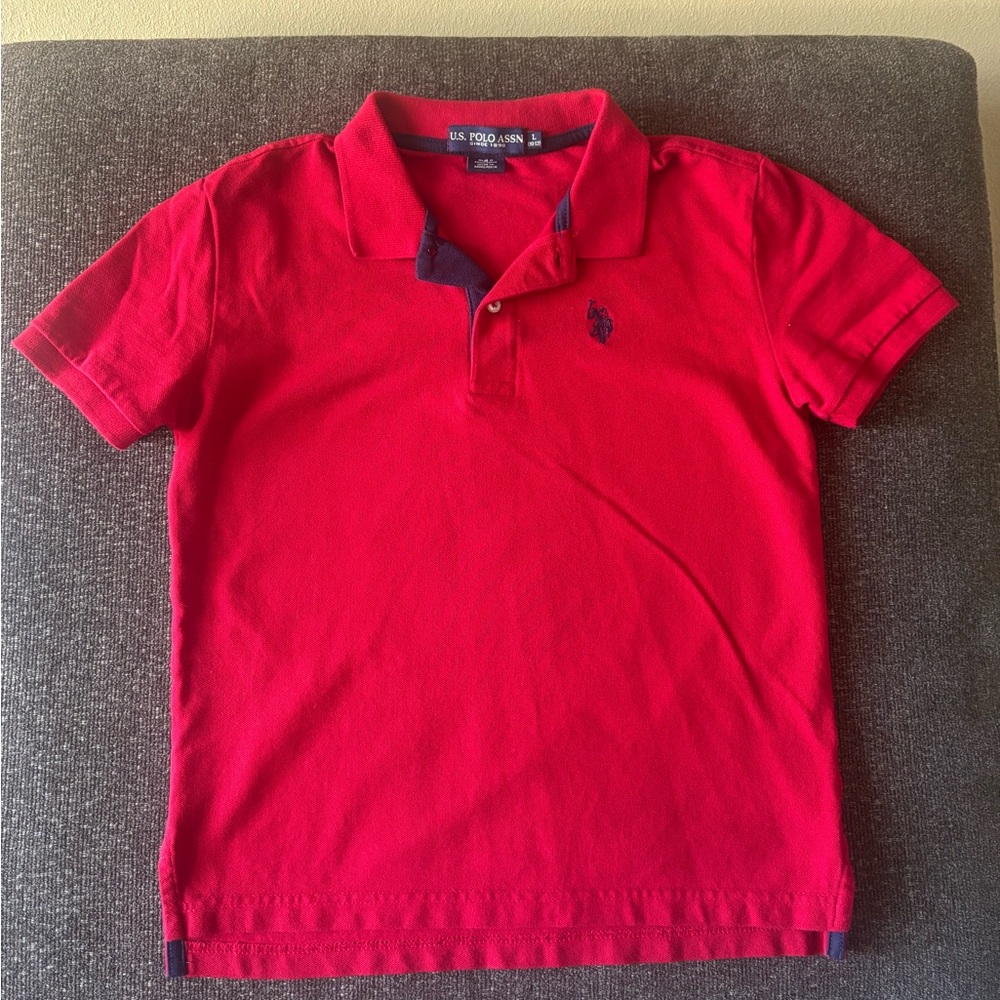 U.S. Polo Assn. Red Polo Shirt with Navy Logo